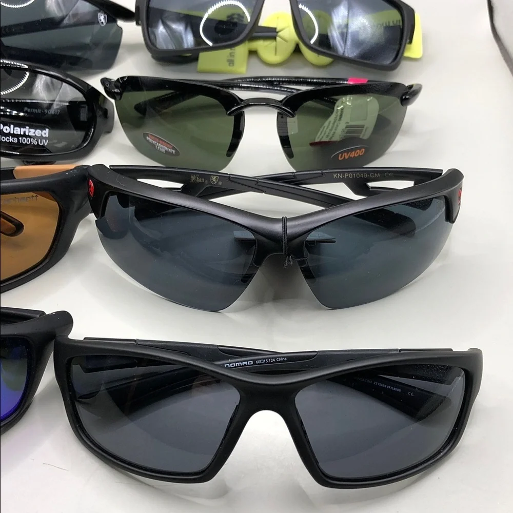 Huge lot 8 sporty outdoors + safety men's sunglasses variety of brands bundle.